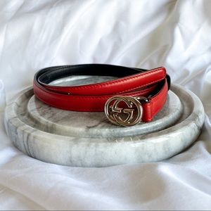 Gucci “GG” Red Thin Belt❤️